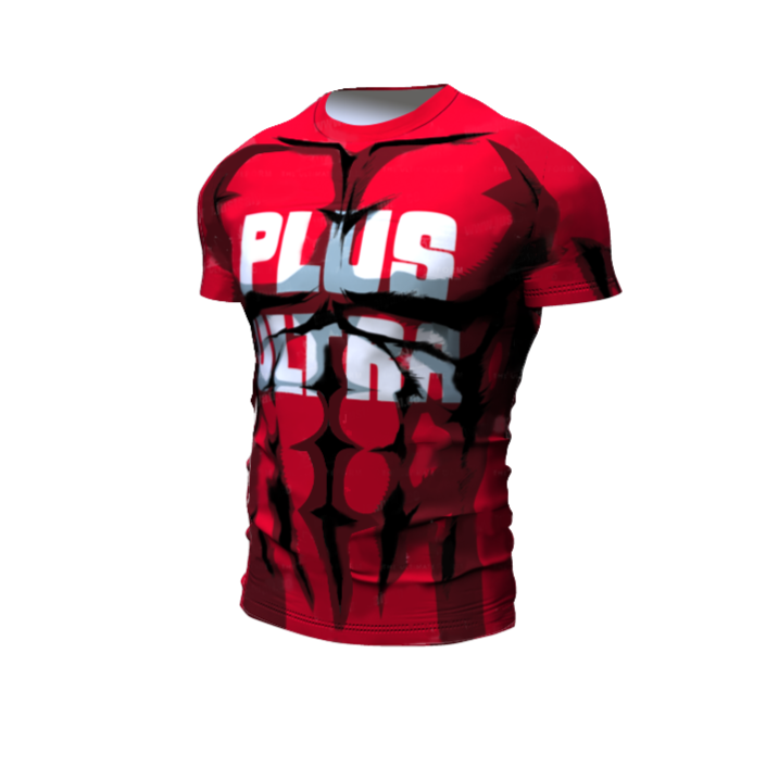 My Hero Academia BJJ Rash Guard Plus Ultra Red Compression Premium Short Sleeve Rashguard