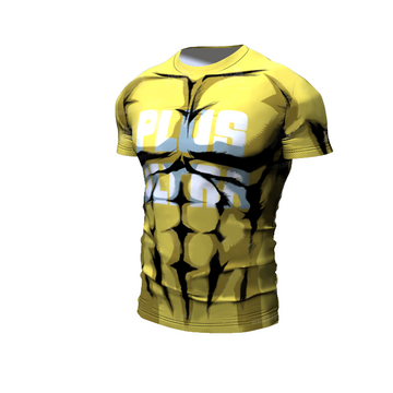 My Hero Academia BJJ Rash Guard Compression Plus Ultra Yellow Premium Short Sleeve Rashguard