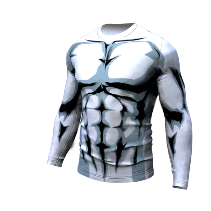 BJJ Rash Guard Plus Ultra White My Hero Academia Compression Premium Long Sleeve Rashguard