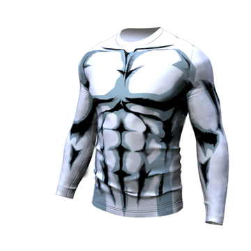 BJJ Rash Guard Plus Ultra White My Hero Academia Compression Premium Long Sleeve Rashguard