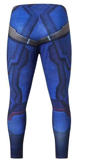 Captain America Steve Rogers Blue Men's Compression Leggings Spats