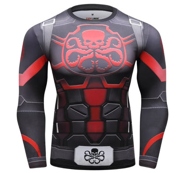 Agent Of Hydra Captain America Steve Rogers Elite Long Sleeve Compression Rash Guard