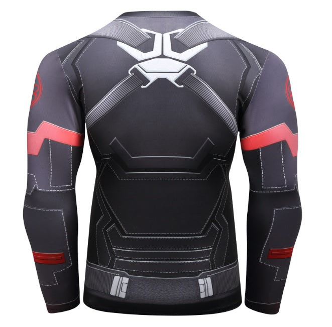 Agent Of Hydra Captain America Steve Rogers Elite Long Sleeve Compression Rash Guard