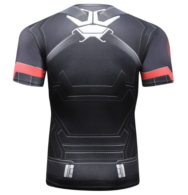 Captain America Steve Rogers Agent Of Hydra Elite Short Sleeve Compression Rash Guard