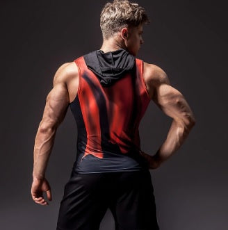 Dark Superman Hooded Compression Tank Top
