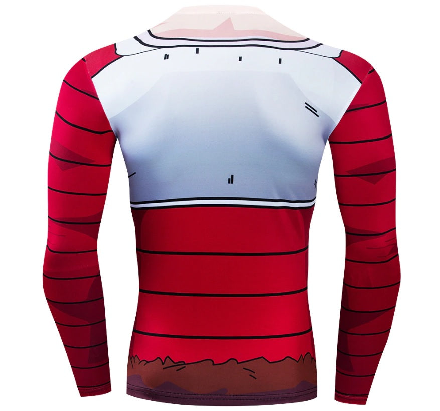 Dragon Ball Z Compression King Vegeta Rash Guard Long Sleeve Rashguard BJJ
