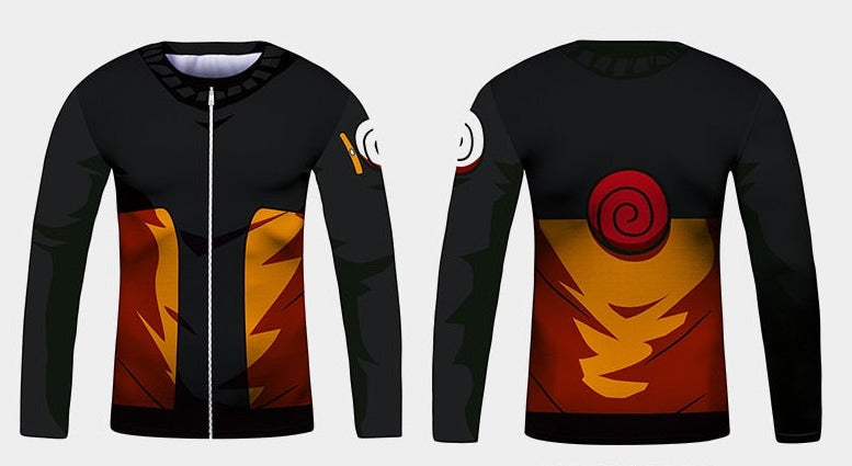 BJJ Rash Guard Kid's Naruto Elite Long Sleeve Compression Rash Guard Rash Guard Rash Guard