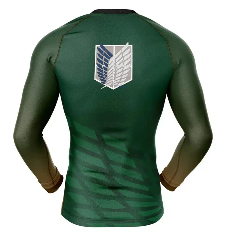 Long Sleeve Attack on Titan 'Survey Corps' Compression Rashguard