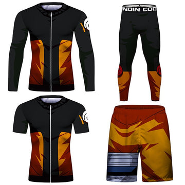 Naruto Elite BJJ Rash Guard Four Piece Compression Rash Guard Fight Set