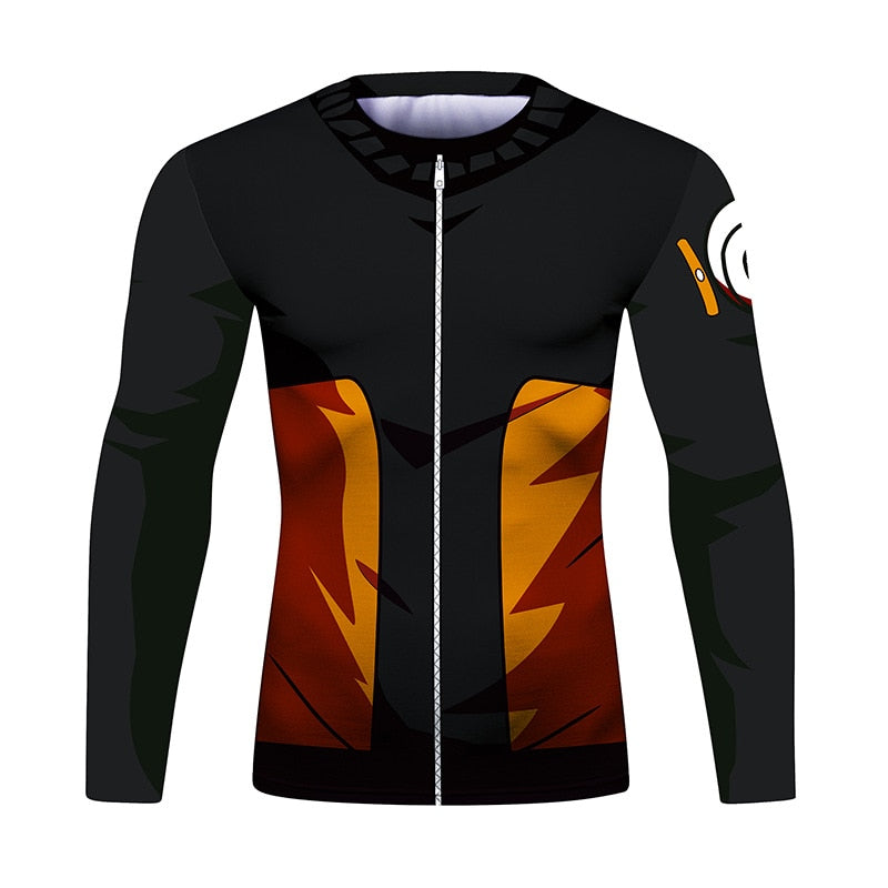 Naruto Elite BJJ Rash Guard Long Sleeve Compression Rash Guard