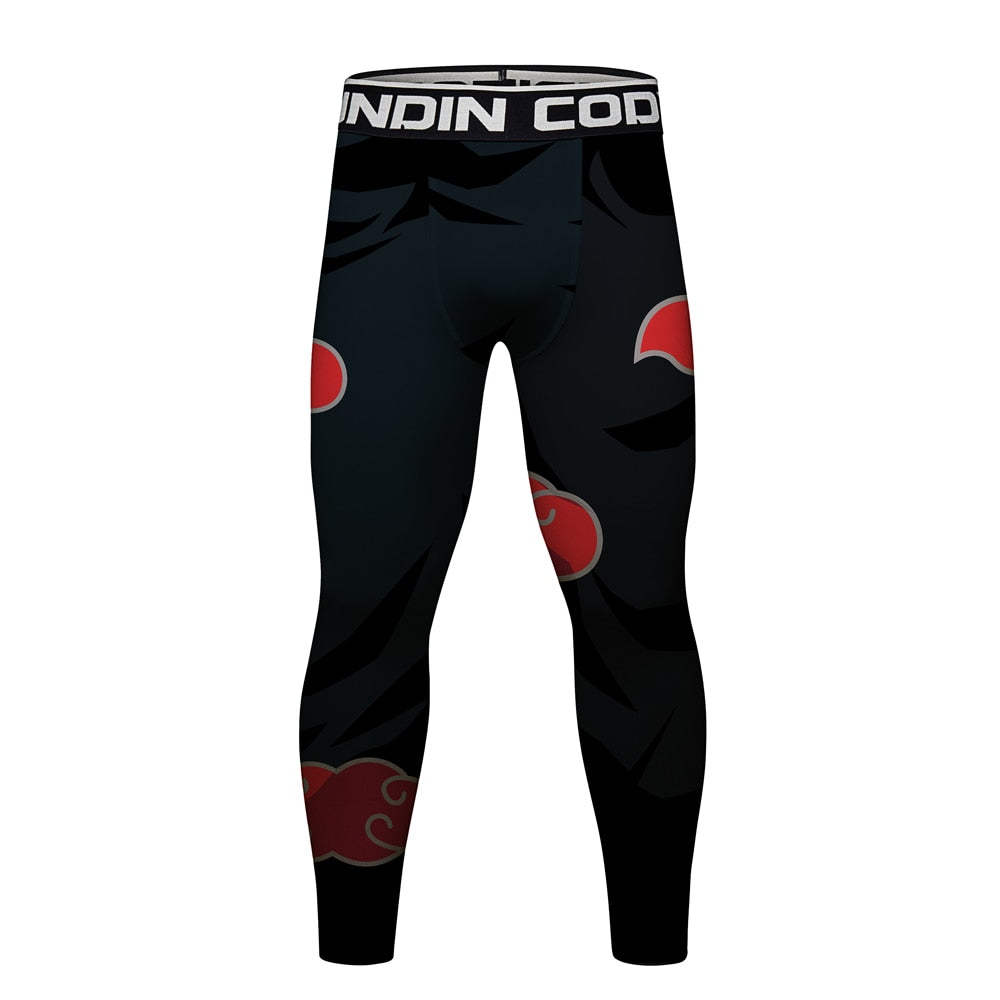 Naruto Akatsuki BJJ Rash Guard Men's Elite Leggings Compression Spats
