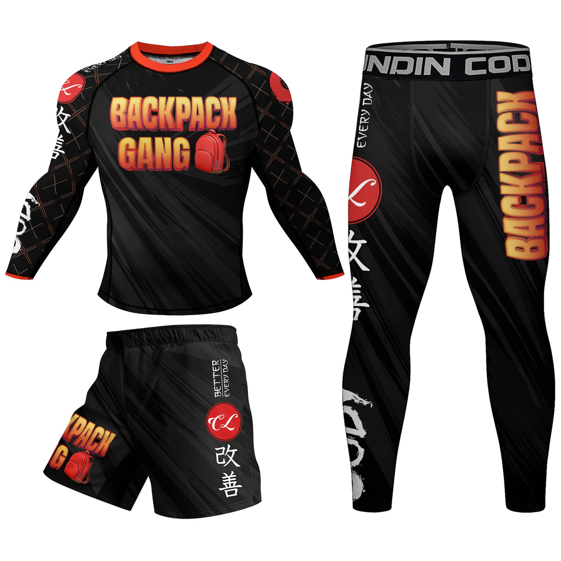 Rashguard Set 4 Piece Backpack Gang Compression