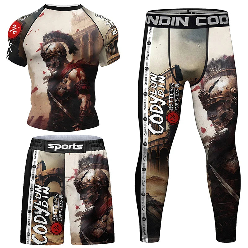 The Coliseum Gladiator Compression Short Sleeve 3 Piece Set