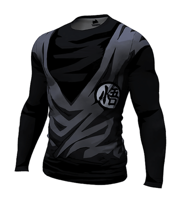 Dragon Ball Z BJJ Rash Guard Compression Goku Genbu Gi Premium Long Sleeve Rashguard