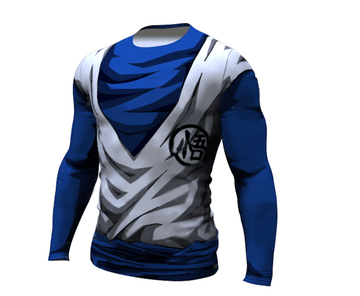 Dragon Ball Z BJJ Rash Guard Goku Seiryu Gi Compression Premium Long Sleeve Rashguard