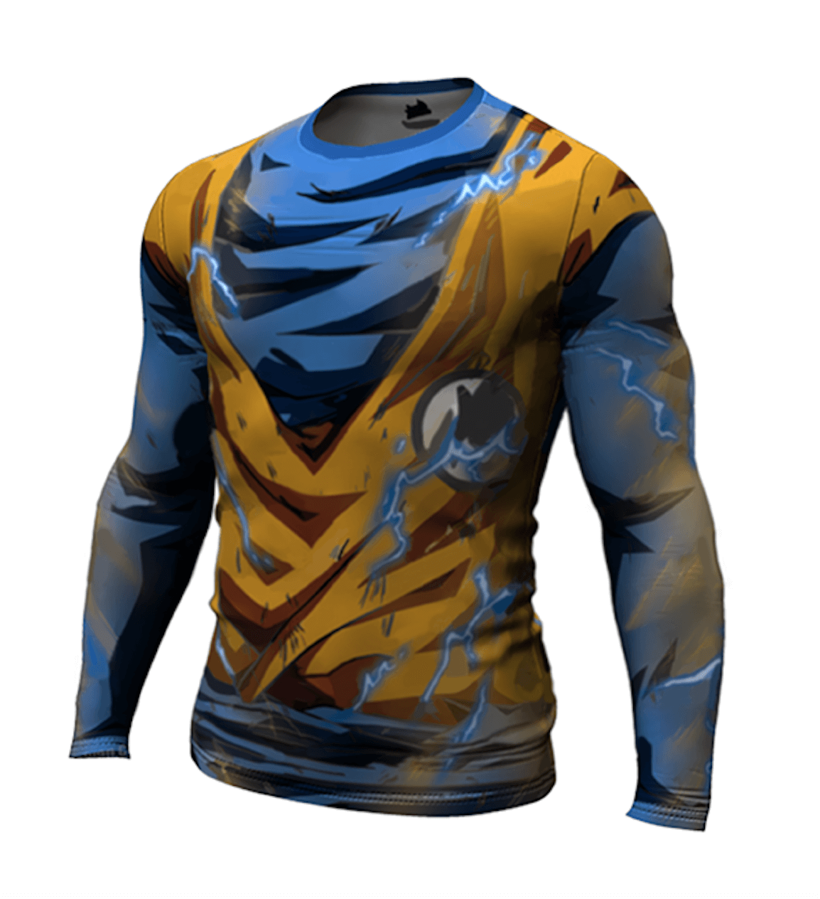 Dragon Ball Z BJJ Rash Guard Compression Super Saiyan 2 Goku Premium Long Sleeve Rashguard