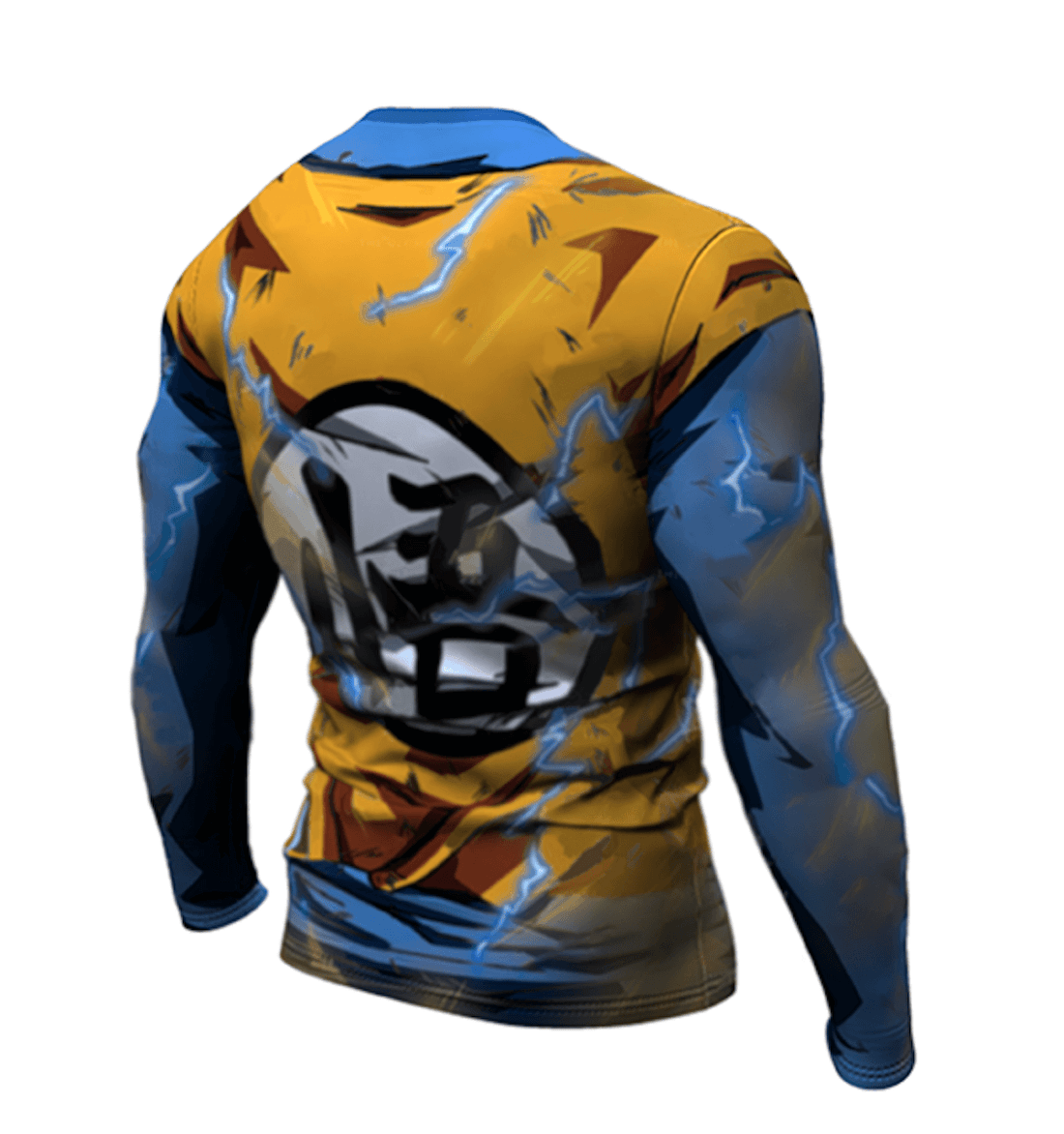 Dragon Ball Z BJJ Rash Guard Compression Super Saiyan 2 Goku Premium Long Sleeve Rashguard