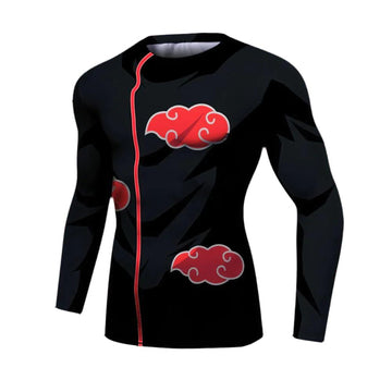 BJJ Rash Guard Naruto Akatsuki Elite Long Sleeve Compression Rash Guard