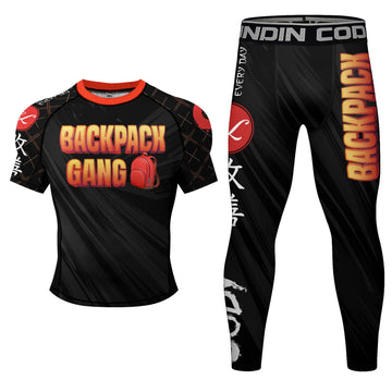 Rashguard Set 2 Piece Backpack Gang Compression Short Sleeve