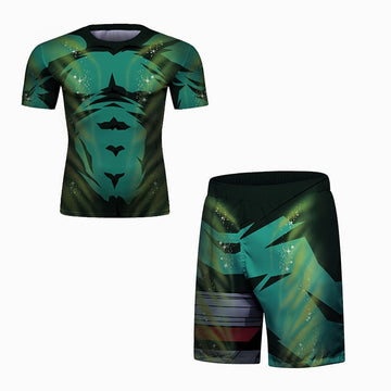 Naruto 'Rock Lee | 2.0' BJJ Rash Guard Elite Short Compression Rash Guard Set