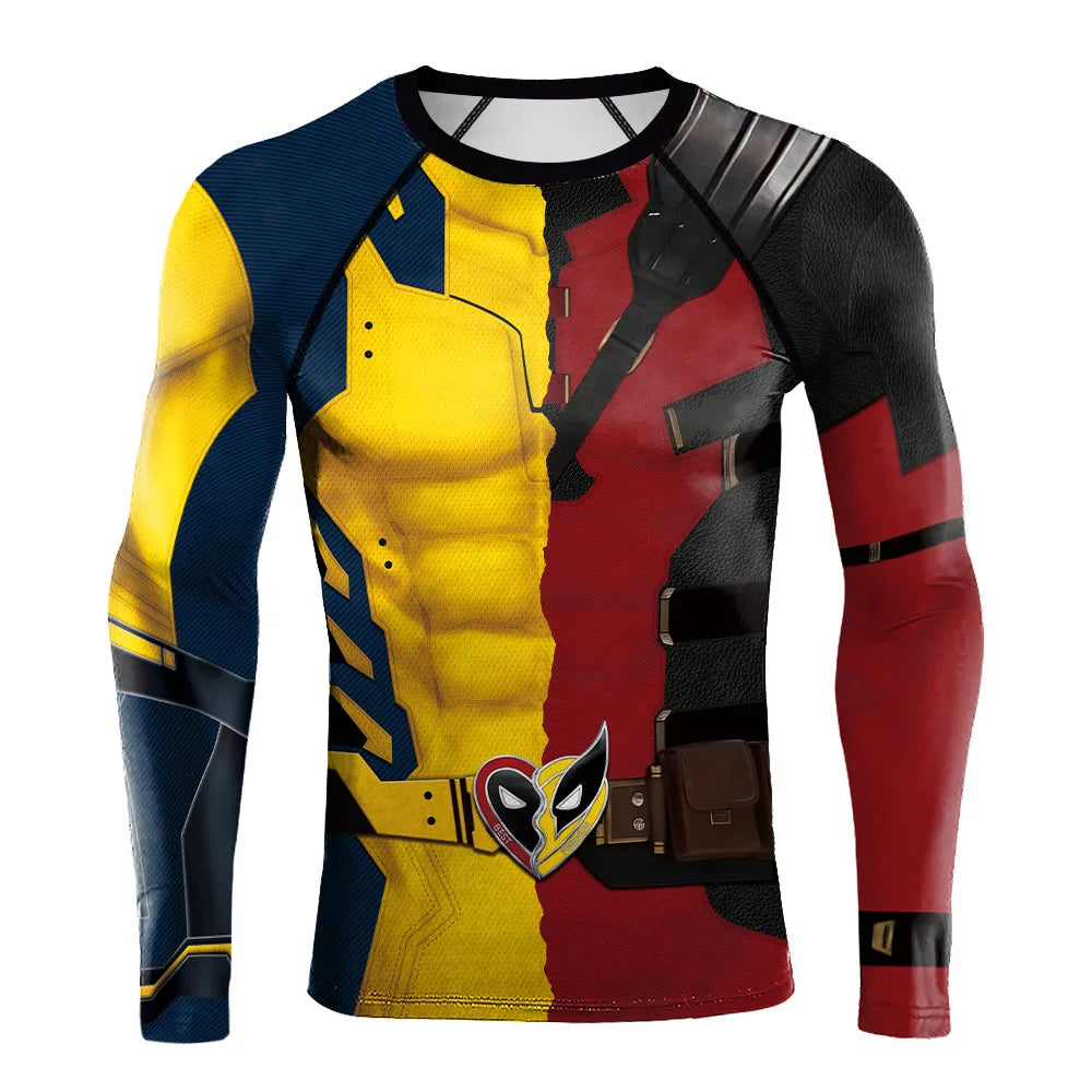 Wolverine X Deadpool Long Sleeve Compression Rashguard