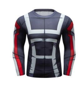 BJJ My Hero Academia Rash Guard Compression UA Uniform Grey Elite Long Sleeve Rashguard