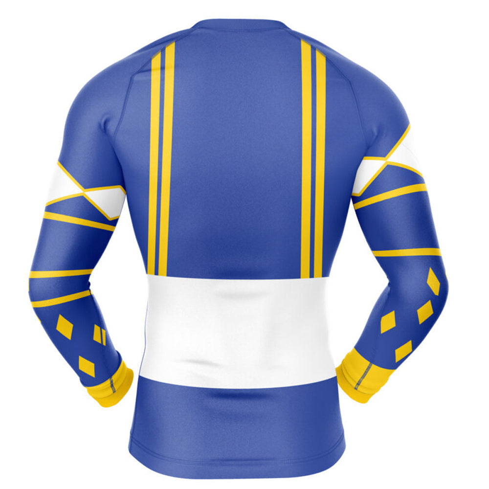 Blue Ranger Wolf Ninjetti Kids Power Rangers Long Sleeve Compression Rashguard Kids