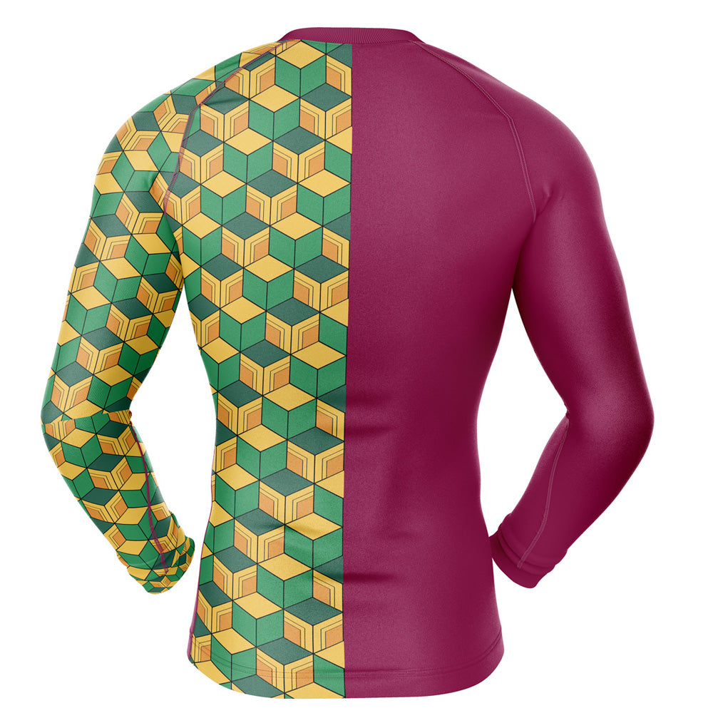 Demon Slayer Long Sleeve Giyu Print Compression Rashguard