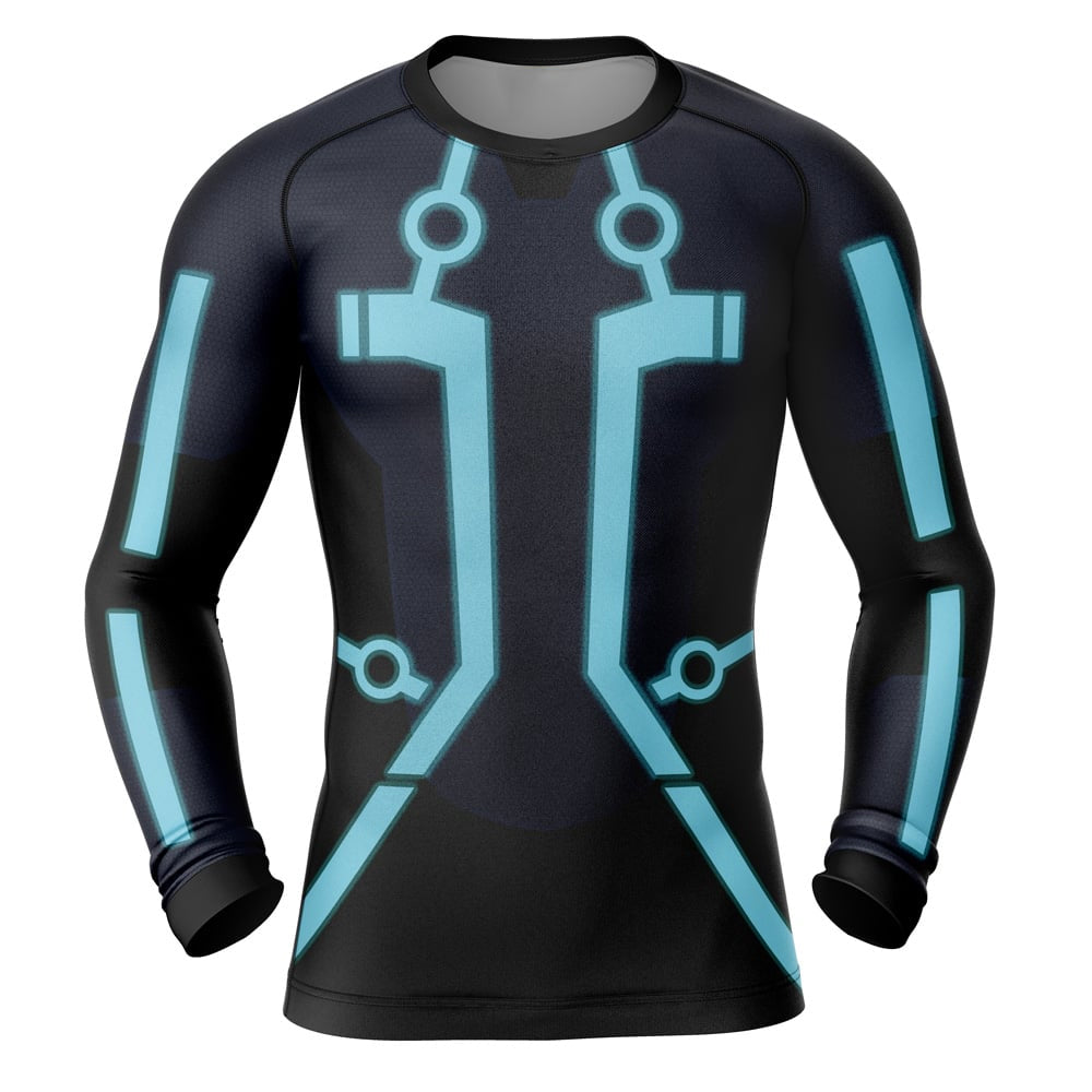 Tron Legacy Finish The Game Long Sleeve Compression Rashguard Long Sleeve Compression Rashguard Finish The Game Tron