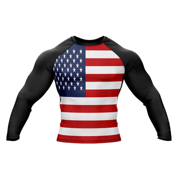American Flag Rashguard Long Sleeve Compression