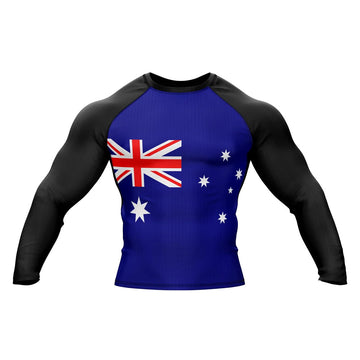 Long Sleeve Australian Flag Compression Rashguard Long Sleeve Australian Flag Compression Rashguard