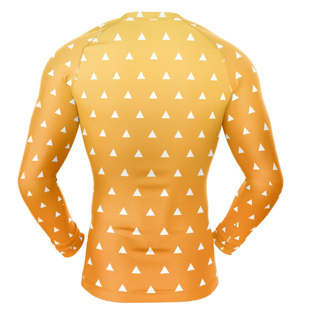 Zenitsu Print Demon Slayer Long Sleeve Compression Rashguard