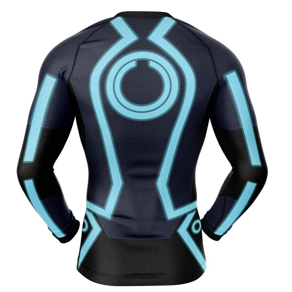 Tron Legacy Finish The Game Long Sleeve Compression Rashguard Long Sleeve Compression Rashguard Finish The Game Tron