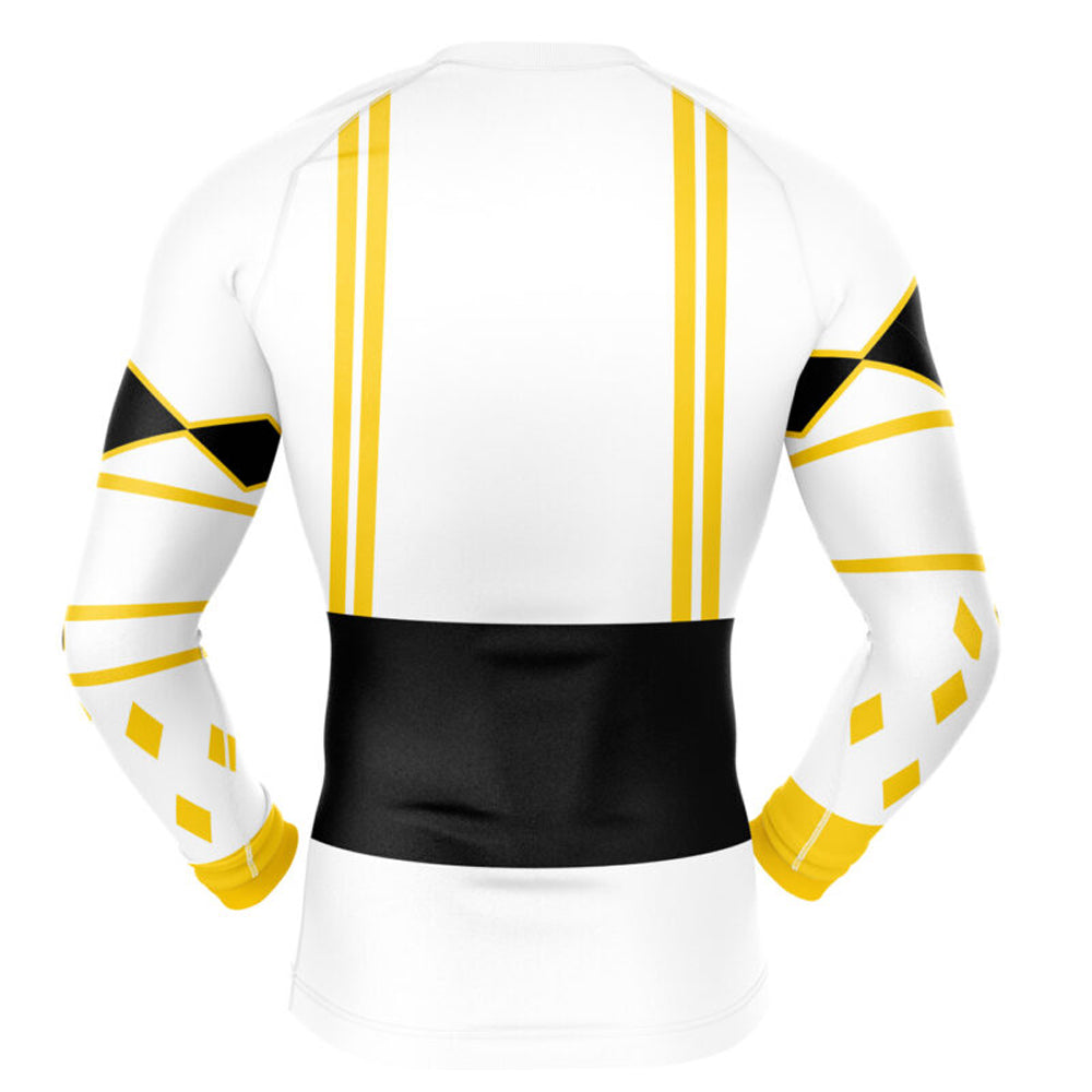 Power Rangers Kids White Ranger Ninjetti Falcon Long Sleeve Compression Rashguard