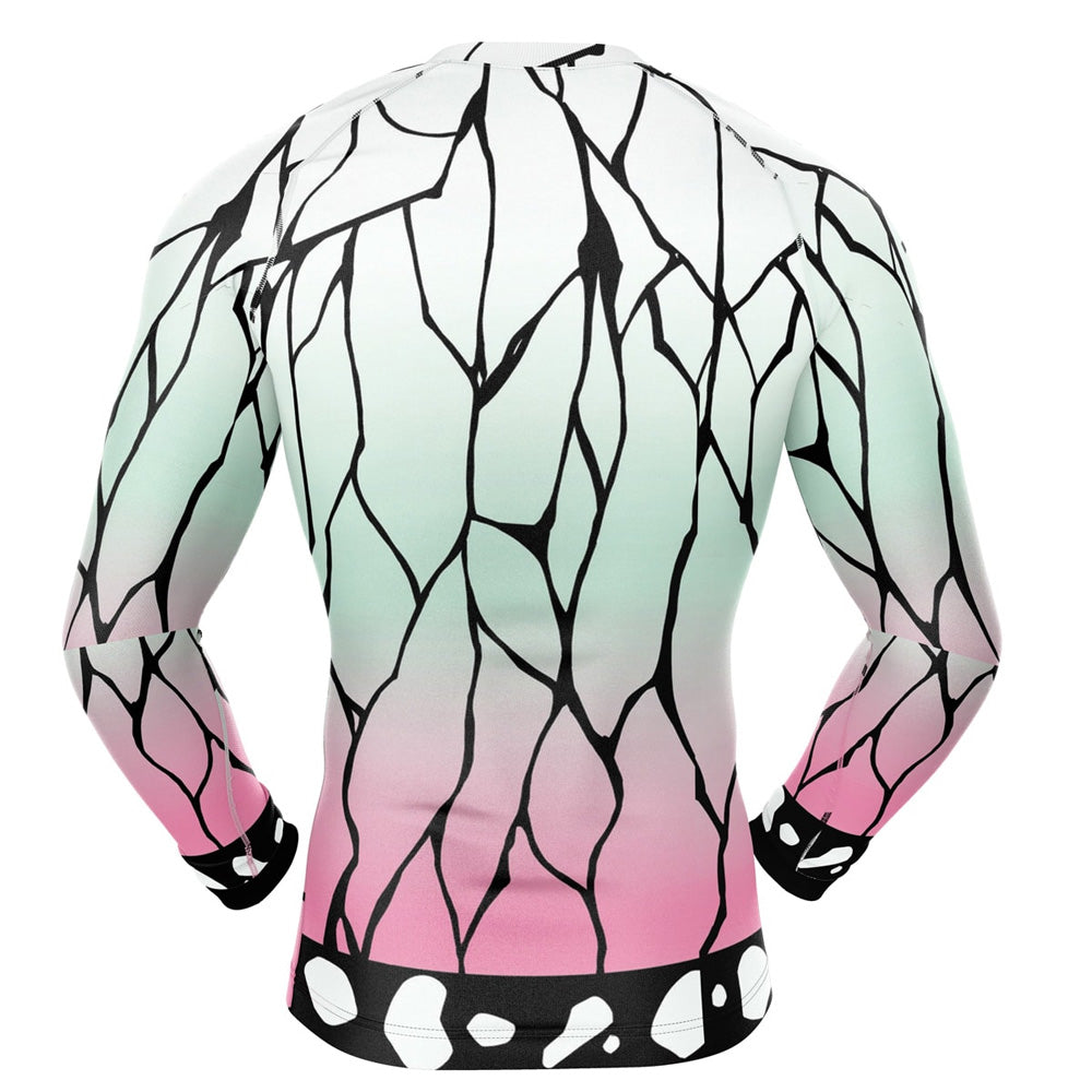Shinobu Print Demon Slayer Long Sleeve Compression Rashguard