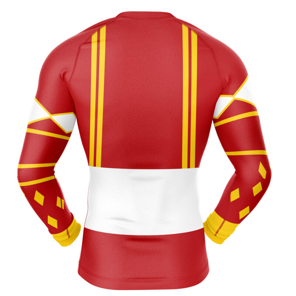 Power Rangers Kids Red Ranger Ninjetti Ape Long Sleeve Rashguard Compression