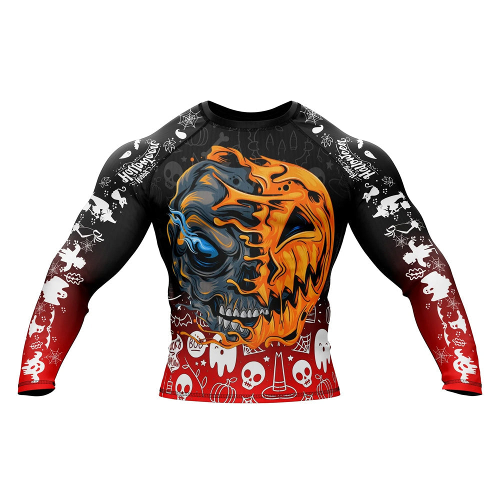 Halloween Skull O'Lantern Compression Rashguard Set Halloween Skull O'Lantern Compression Rashguard Set