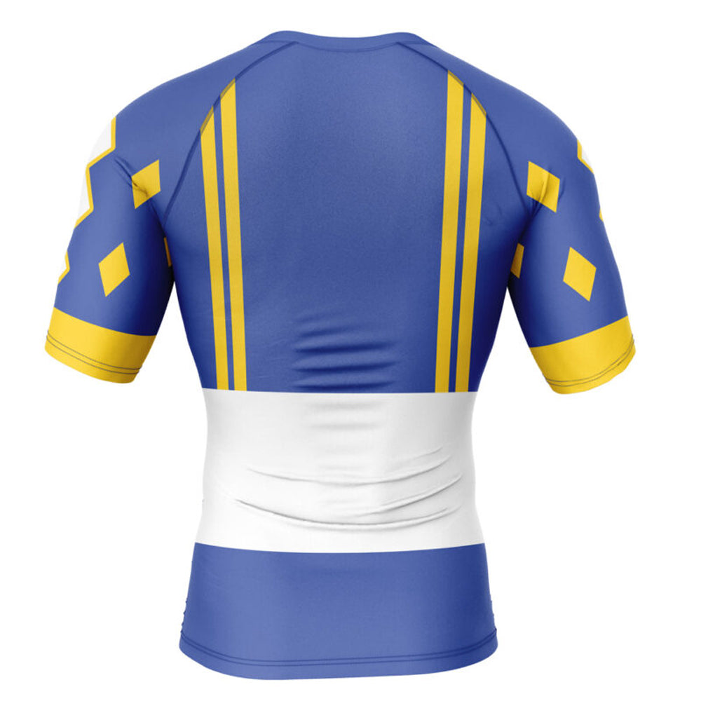 Power Rangers Blue Ranger Ninjetti Wolf Short Sleeve Compression Rashguard