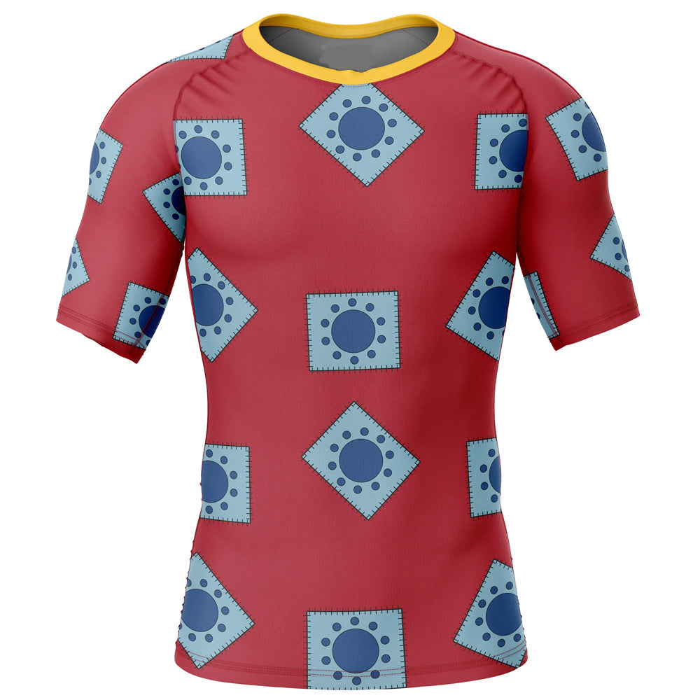 Wano Pattern Kids One Piece Short Sleeve Compression Rashguard