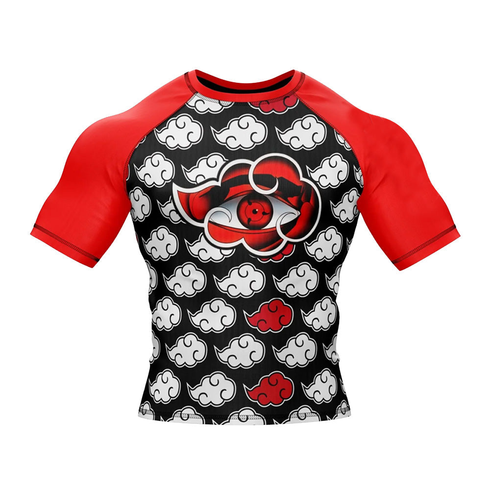 Naruto Akatsuki Cloud Eye Short Sleeve Compression Rashguard Naruto Akatsuki Cloud Short Sleeve Compression Rashguard