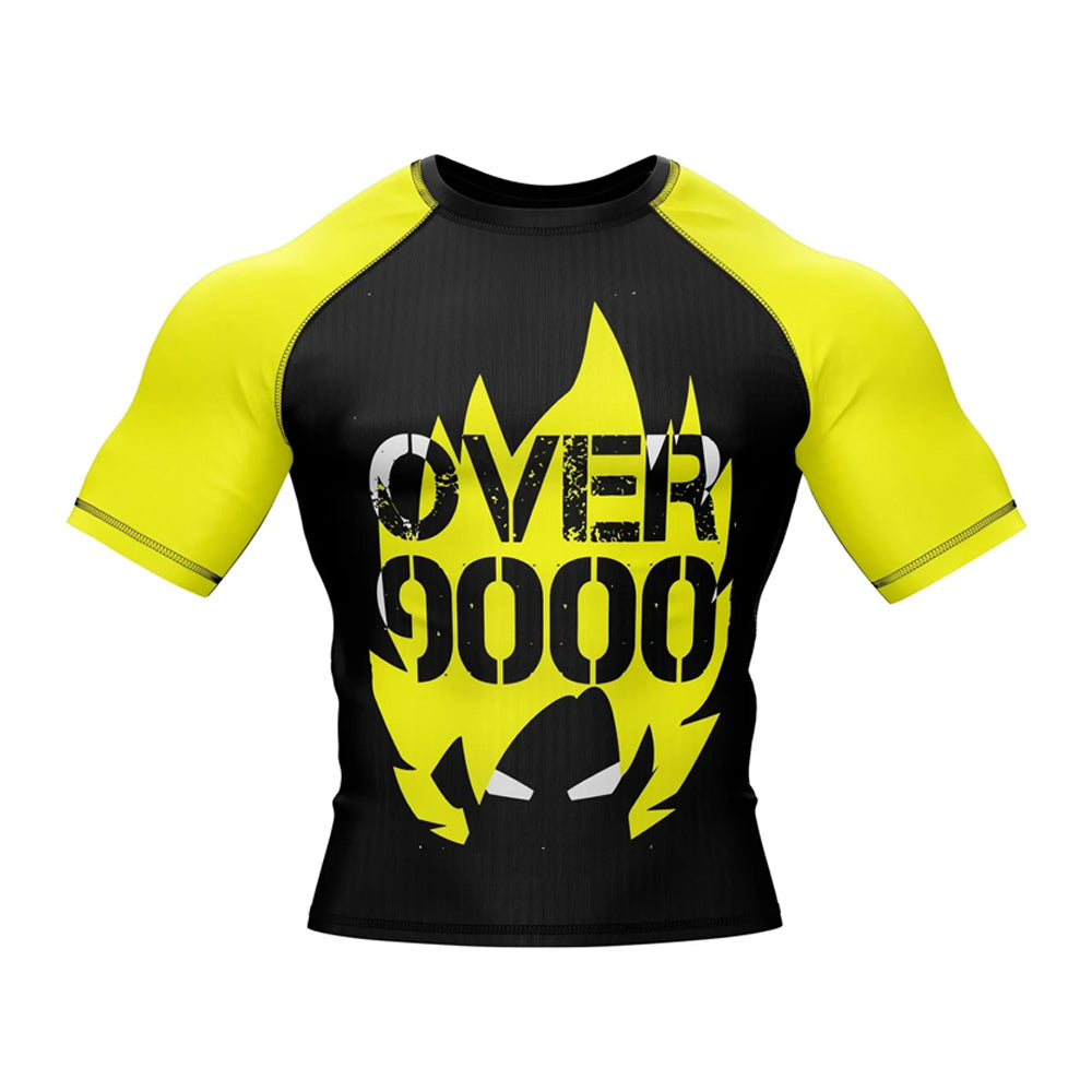 Over 9000 Dragon Ball Z Short Sleeve Compression Rashguard