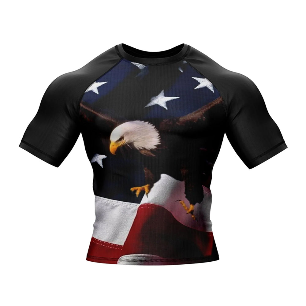American Flag Eagle Short Sleeve Compression Rashguard American Flag Eagle Short Sleeve Compression Rashguard