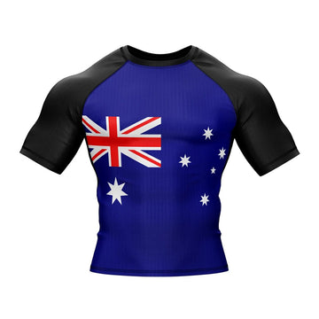 Rashguard Australian Flag Short Sleeve Compression