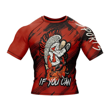 Choke Me If You Can St. Michael The Archangel Short Sleeve Compression Rashguard