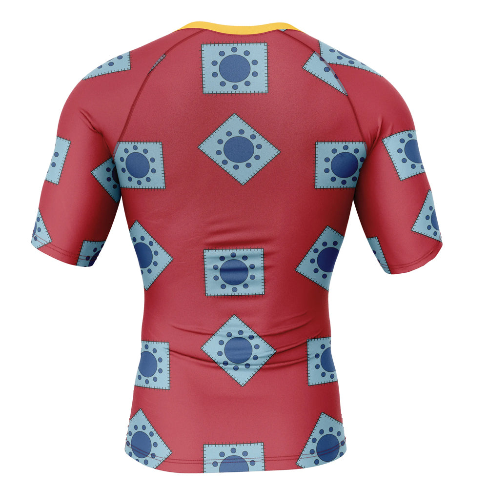 Wano Pattern Kids One Piece Short Sleeve Compression Rashguard