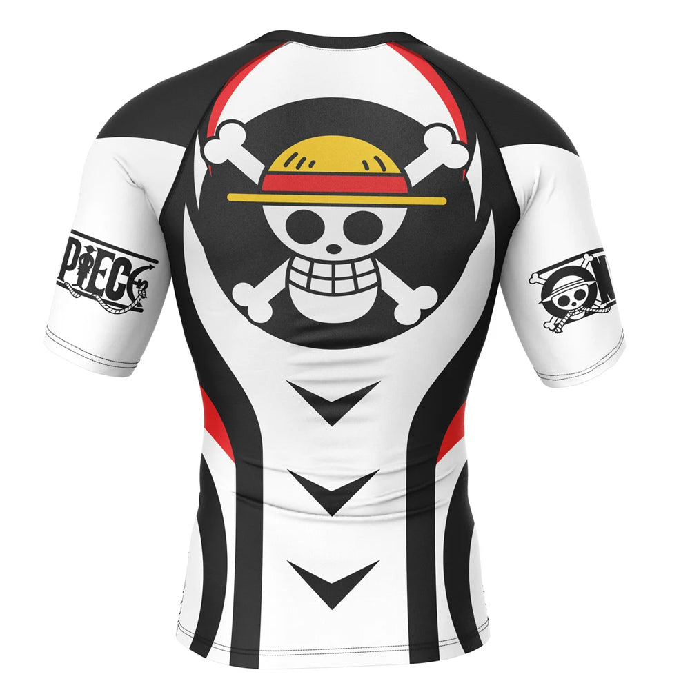 One Piece Straw Hat Crew Short Sleeve Compression Rashguard
