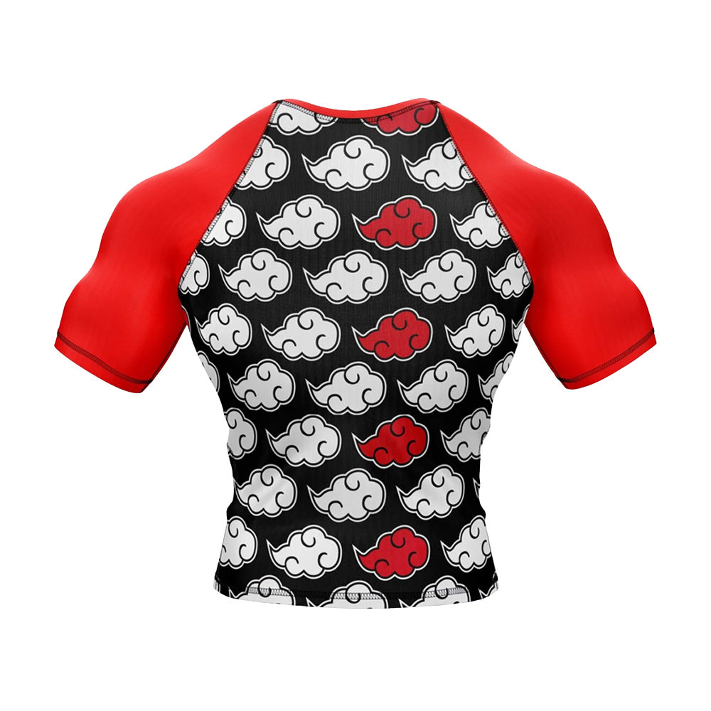 Naruto Akatsuki Cloud Eye Short Sleeve Compression Rashguard Naruto Akatsuki Cloud Short Sleeve Compression Rashguard