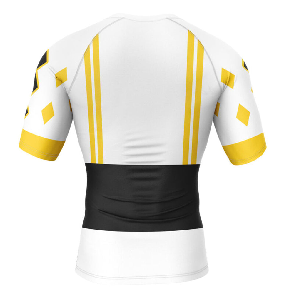 Power Rangers White Ranger Ninjetti Falcon Short Sleeve Rashguard Compression