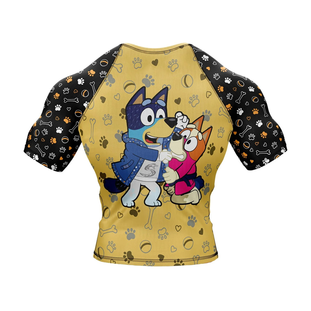 Kids Bluey Rashguard Short Sleeve No Take Backs Compression