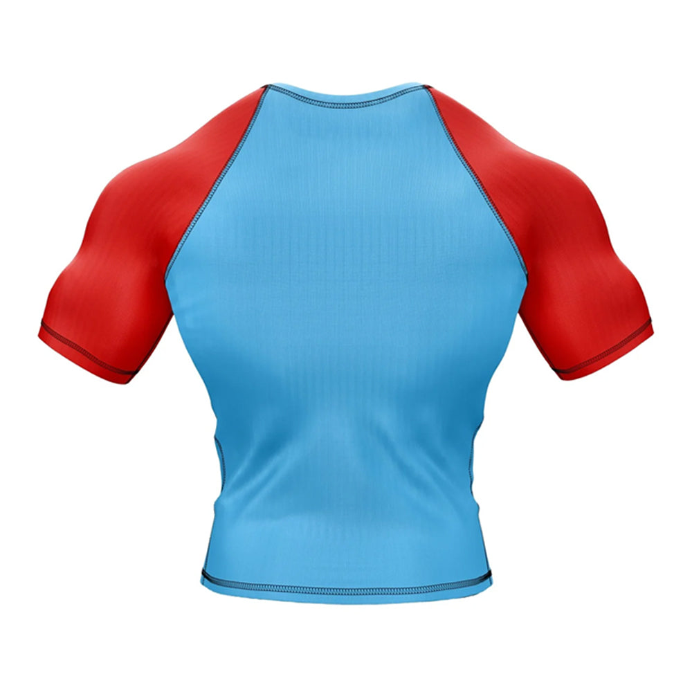 Kids Rashguard Short Sleeve Compression 'Super Triangle Choke' Super Mario